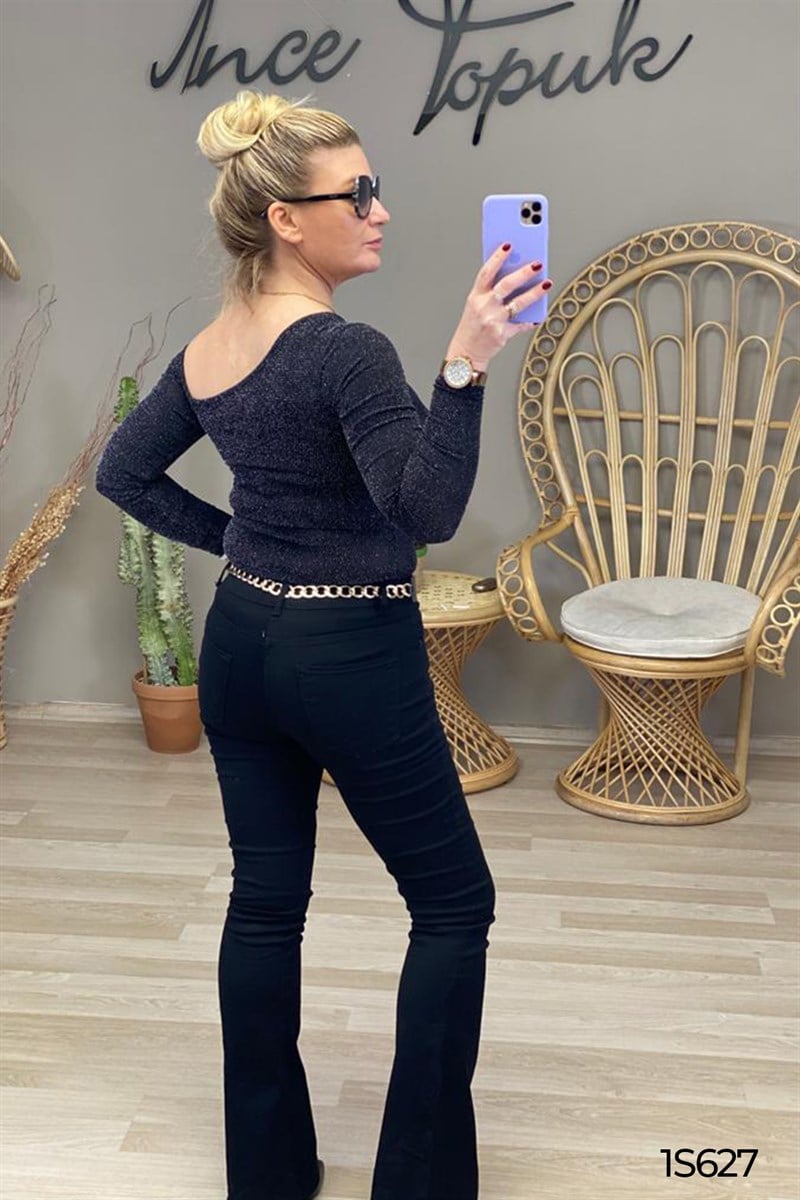 Yan Omuz Detay Likralı Body