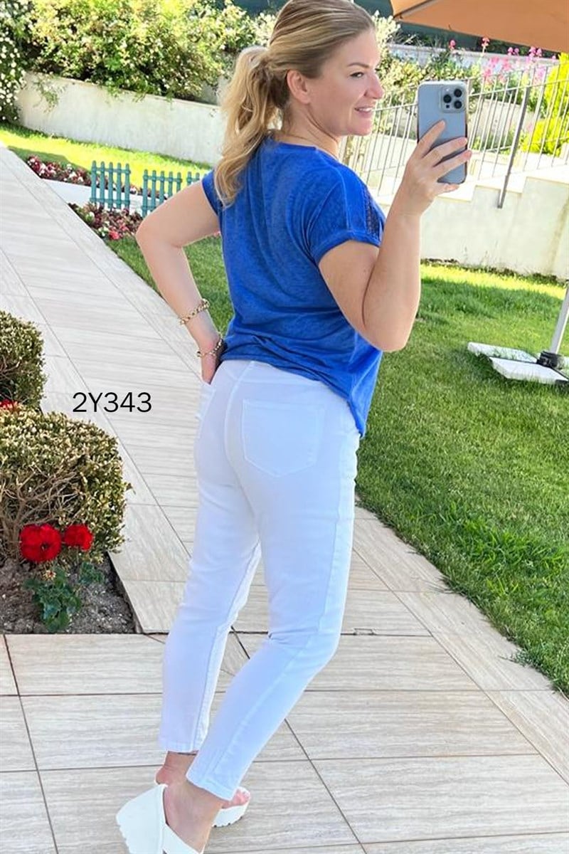 Yüksek Bel Dar Paça Kot Pantolon
