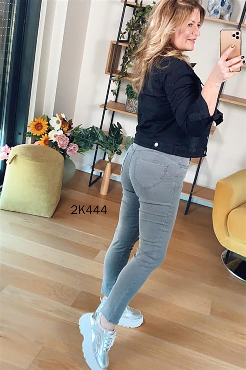 Yüksek Bel Likralı Kot Pantolon
