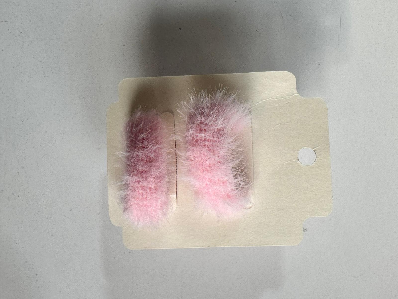 Kız Çocuk Peluşlu 2'li Latik Toka pembe 