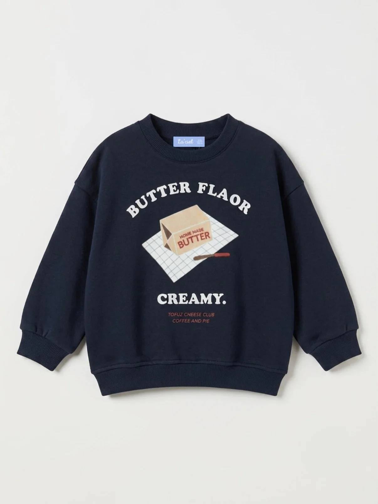 La Ciel Paris Erkek Çocuk Baskılı Sweatshirt Lacivert