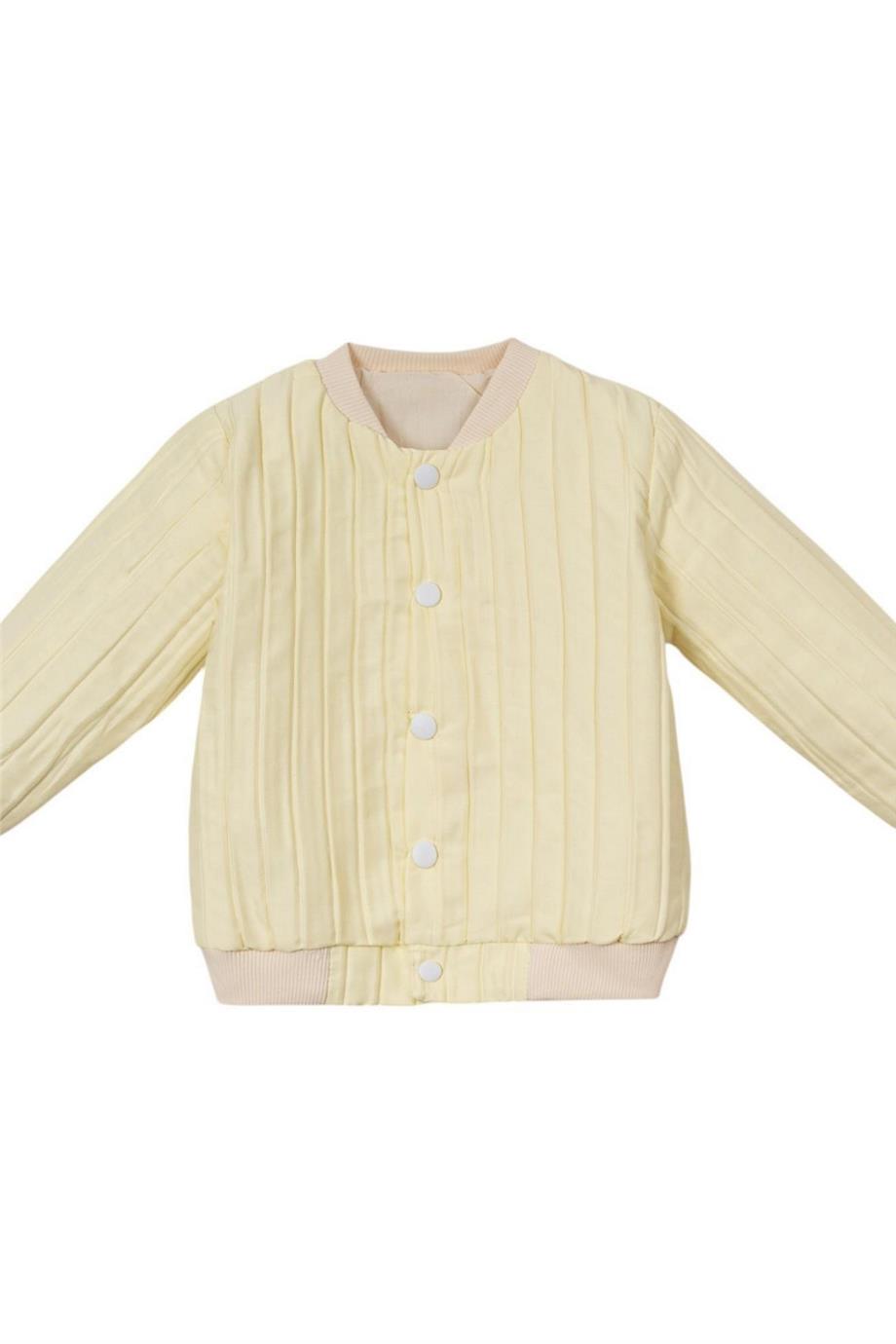 Unisex Kapitone Cıtcıtlık Ceket Krem