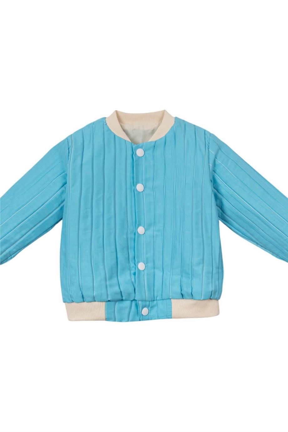 Unisex Kapitone Cıtcıtlık Ceket Mavi