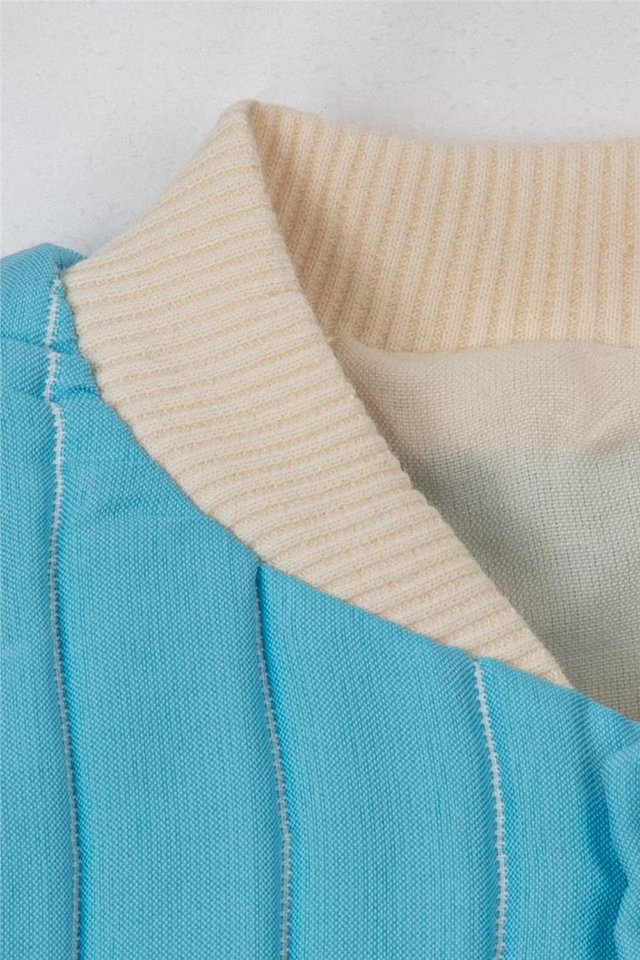 Unisex Kapitone Cıtcıtlık Ceket Mavi