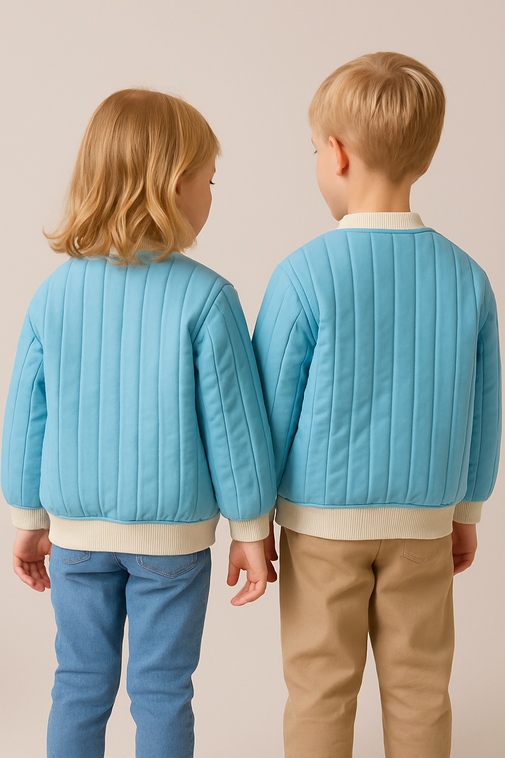 Unisex Kapitone Cıtcıtlık Ceket Mavi