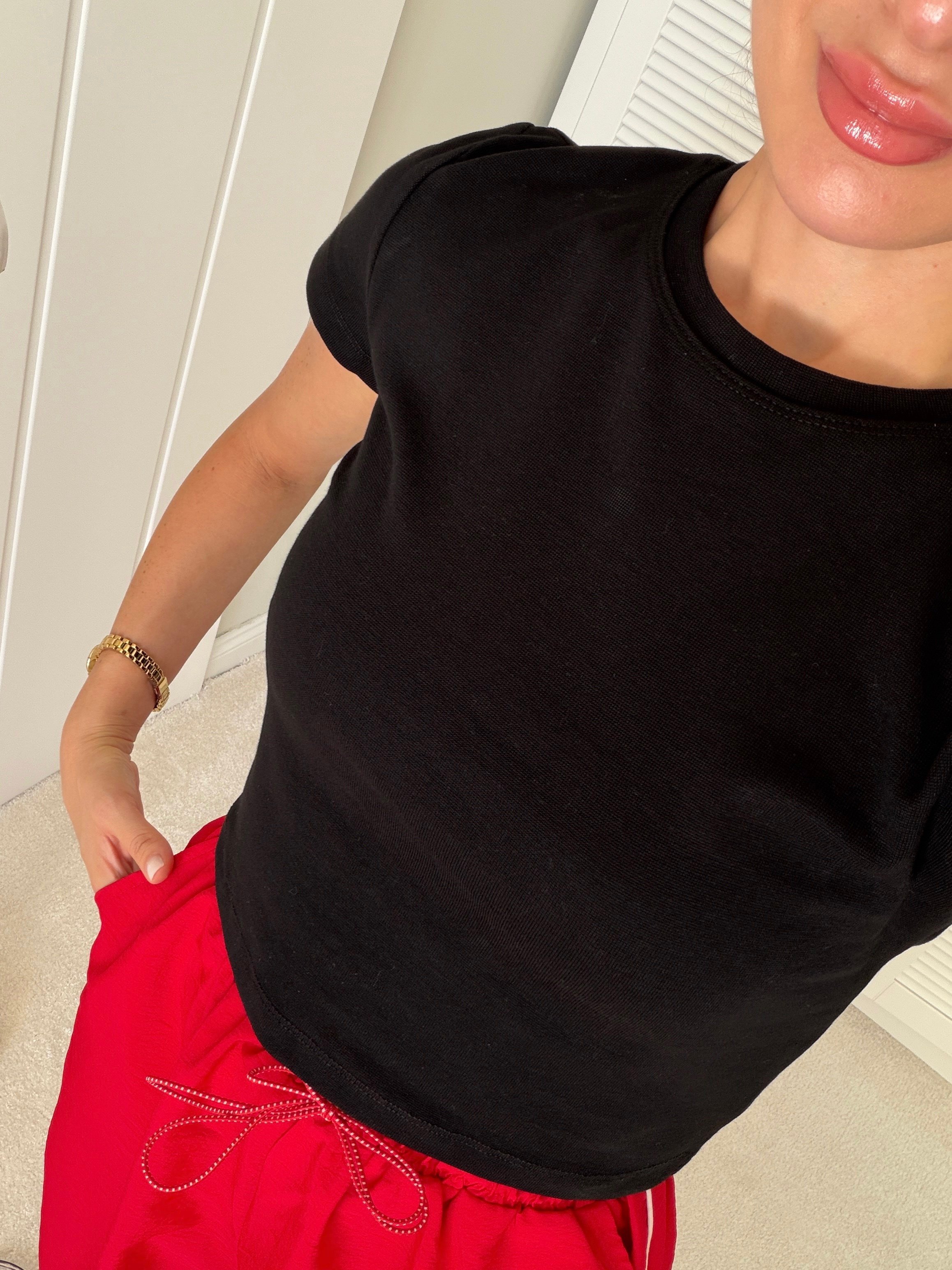 Basic Pamuklu Crop T-shirt Ekru / Kahve / Kırmızı / Siyah