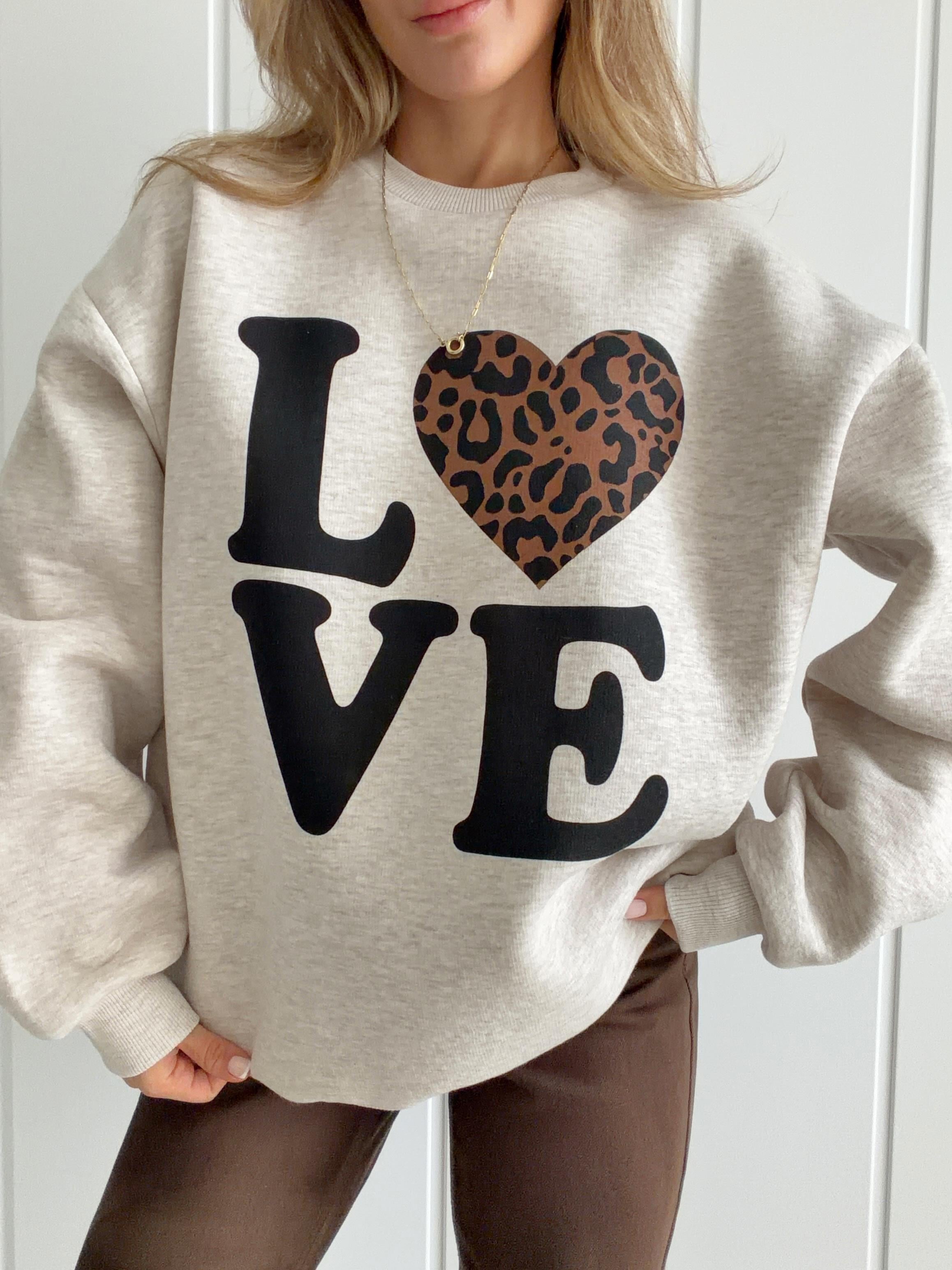 Baskı Detaylı Oversize Sweat LOVE