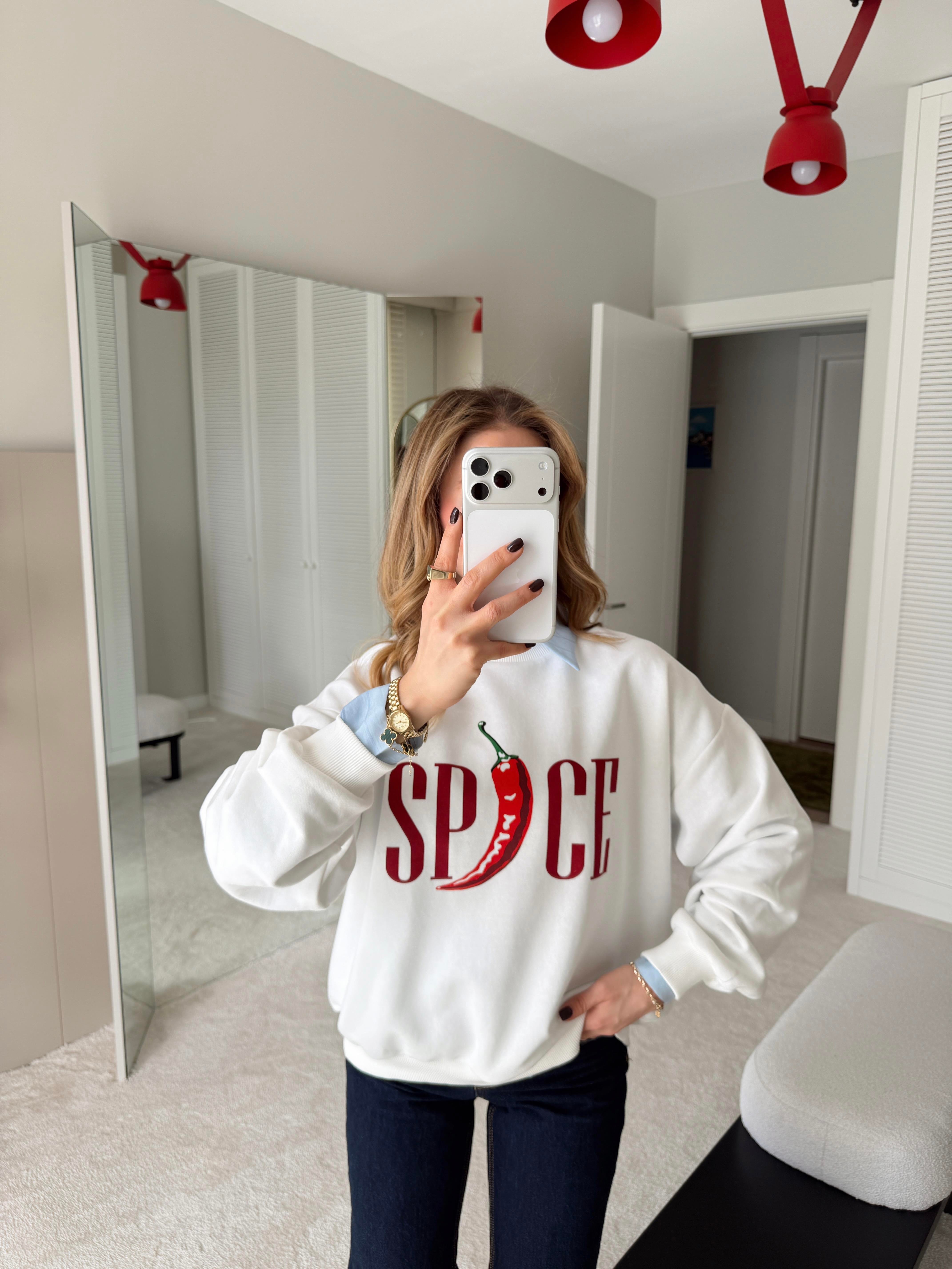 Baskı Detaylı Sweatshirt SPICE