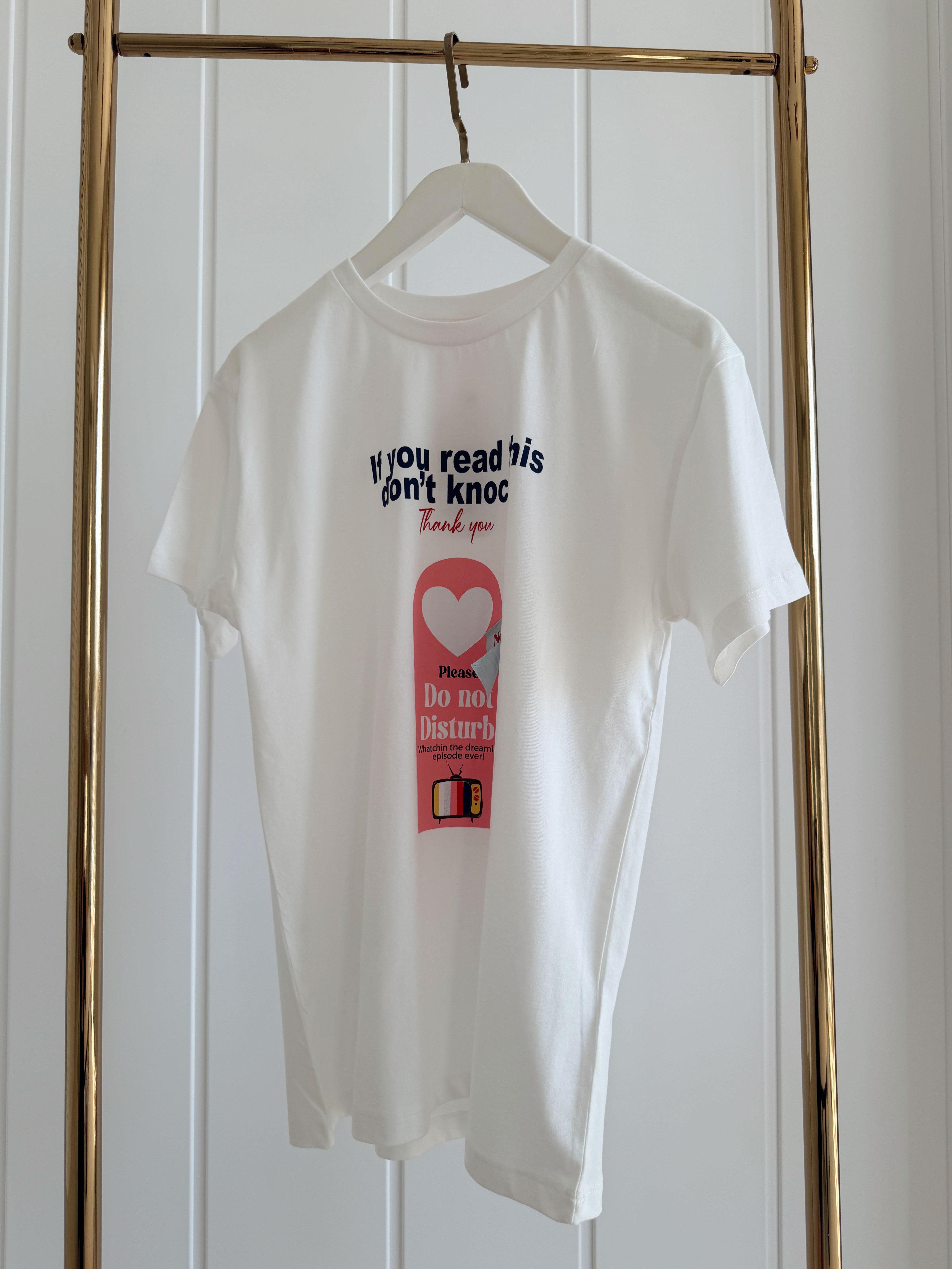 Baskı ve Etiket Detaylı Oversize Tshirt Ekru