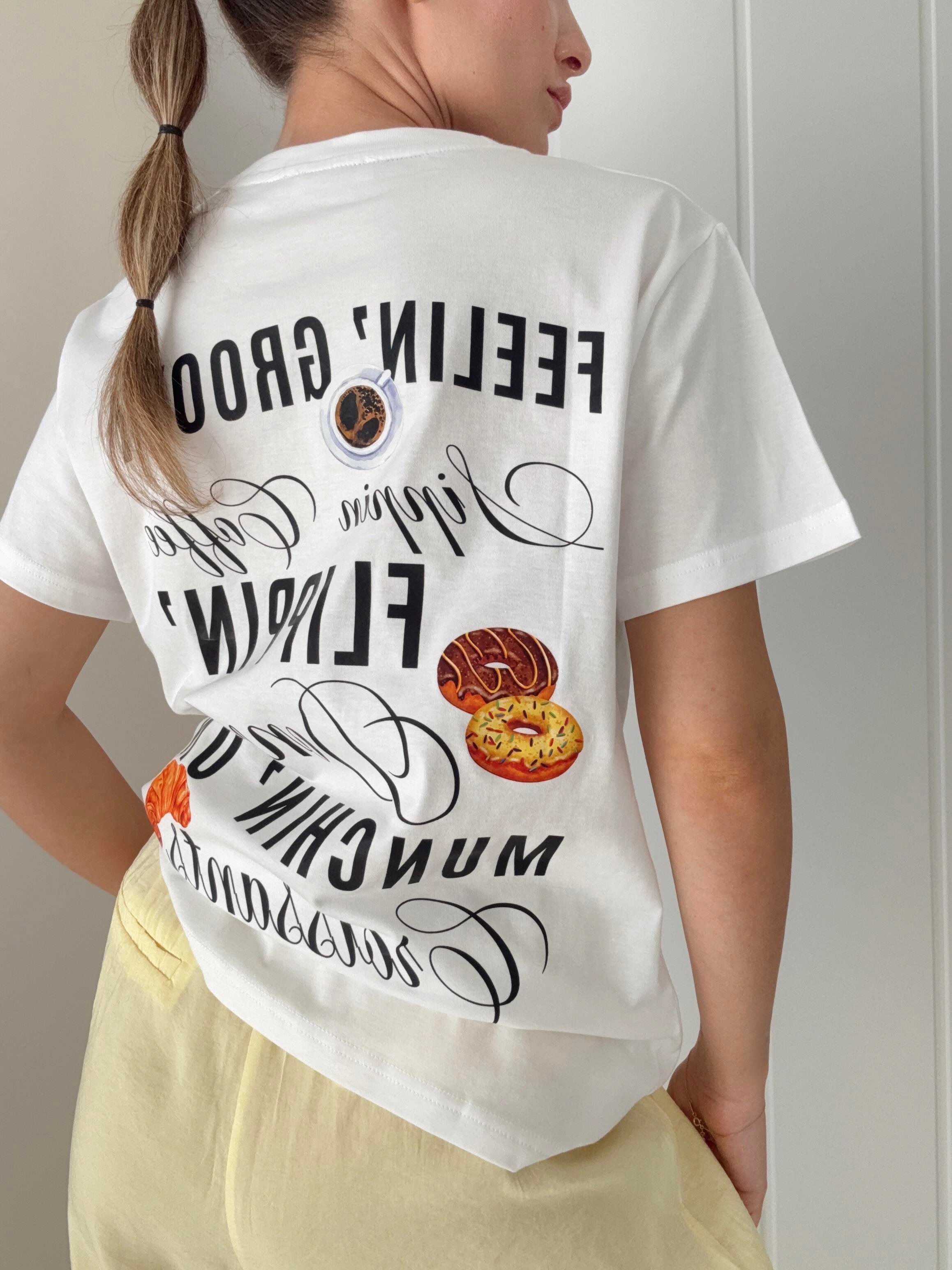 Baskılı Tshirt Oversize Ekru PARIS 
