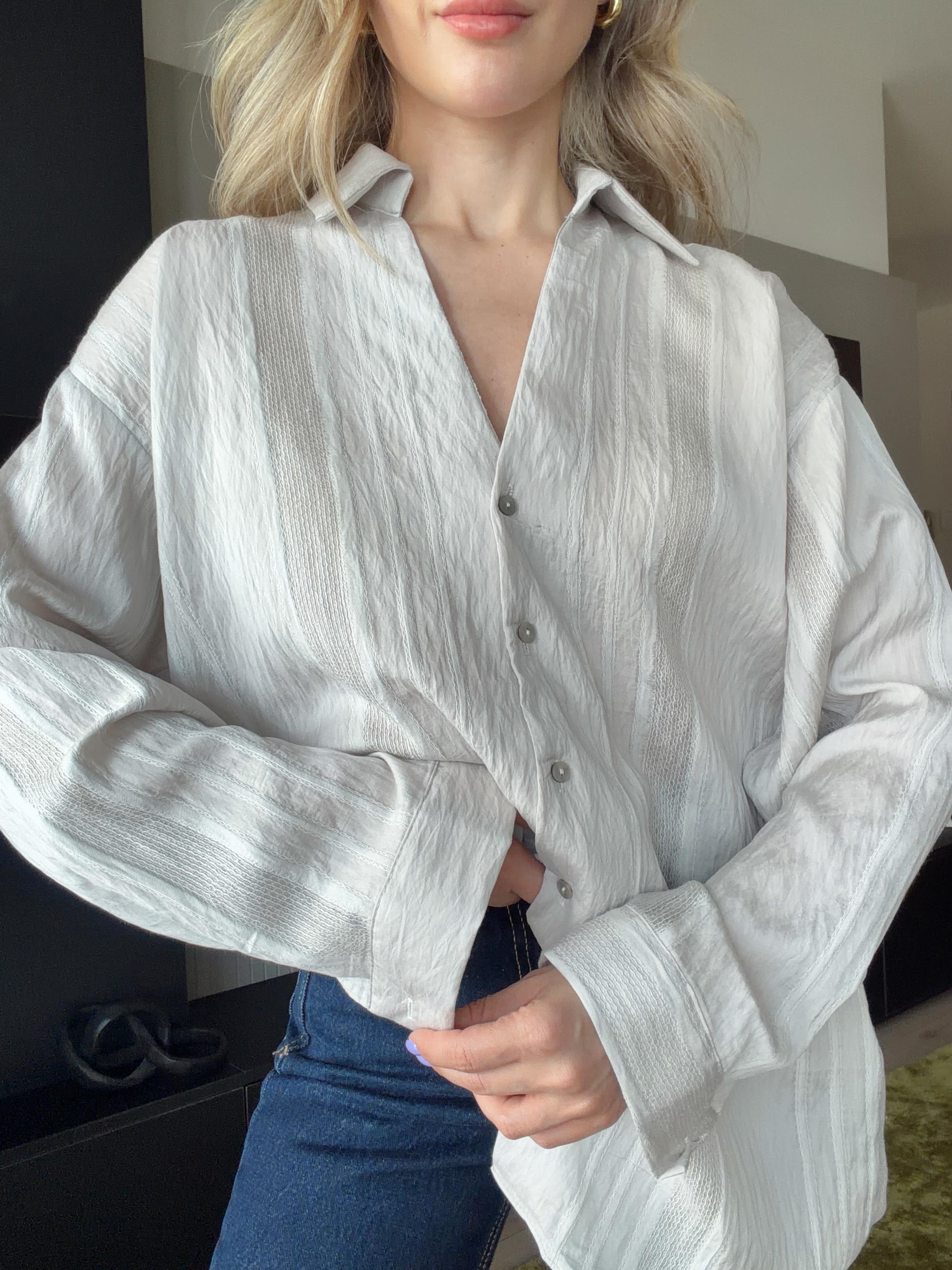 Oversize Gömlek İndigo