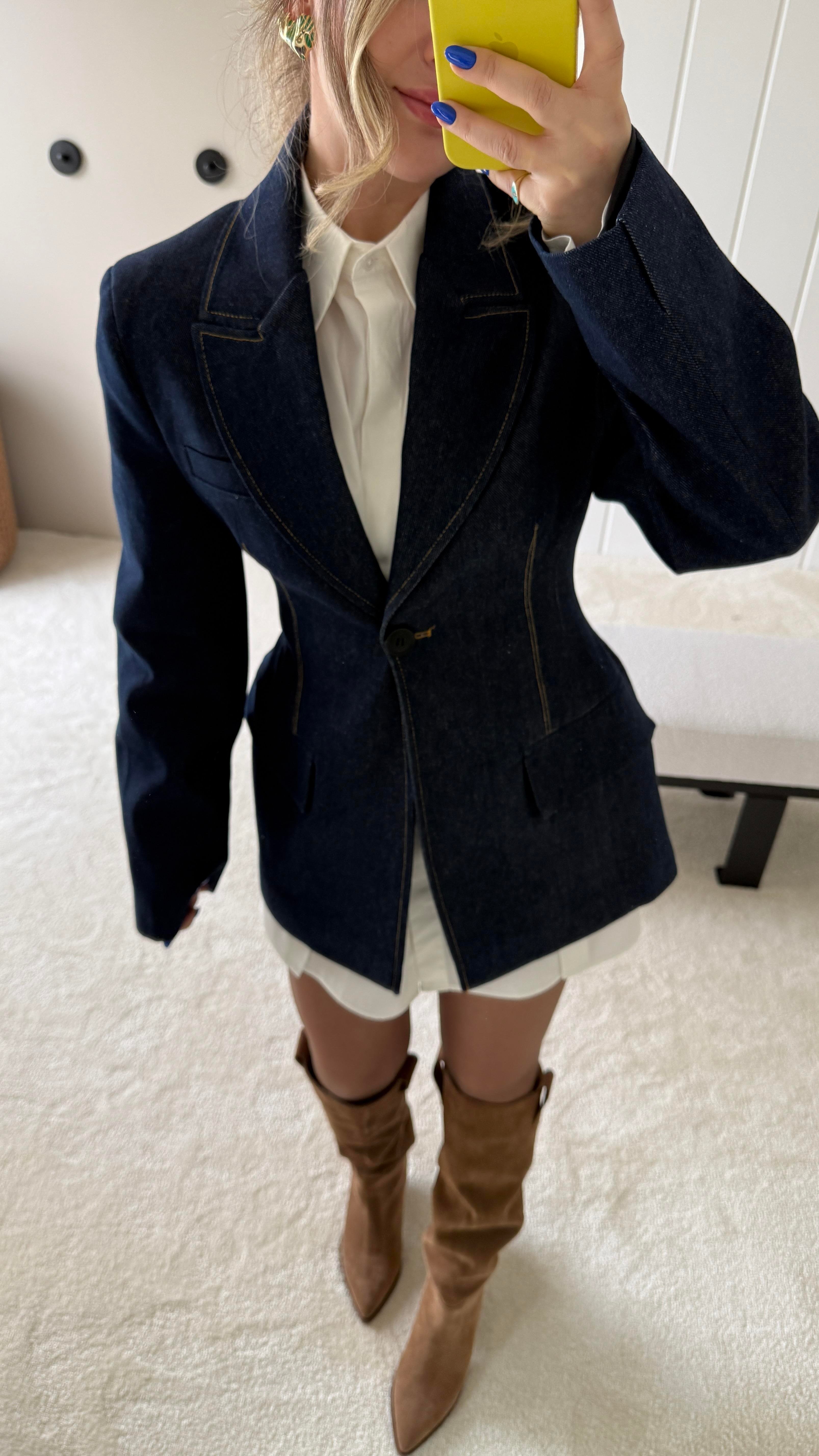 Premium Seri Vatkalı Blazer Ceket Elbise 