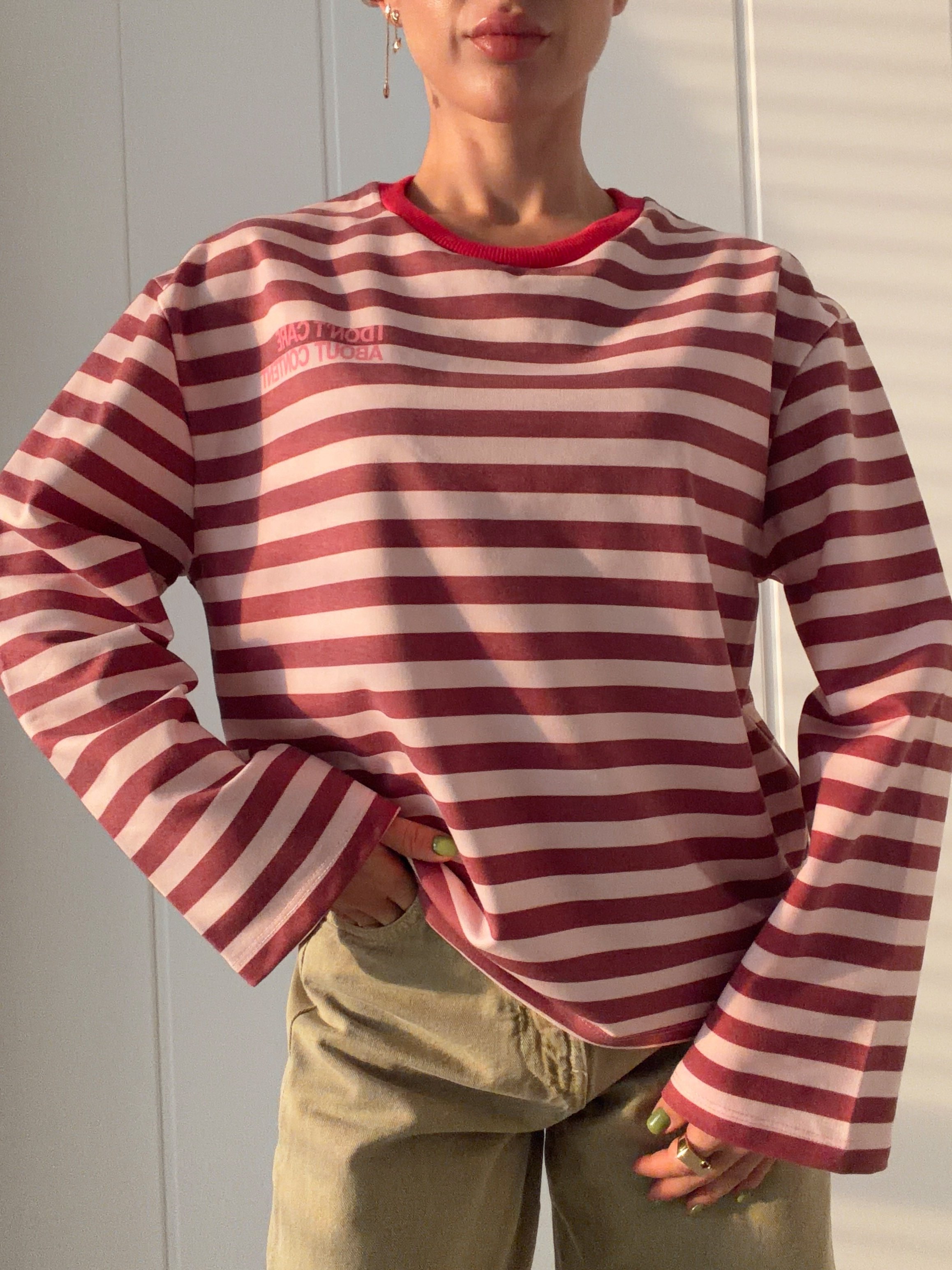 Uzun Kollu Baskılı Oversize Body DONT CARE