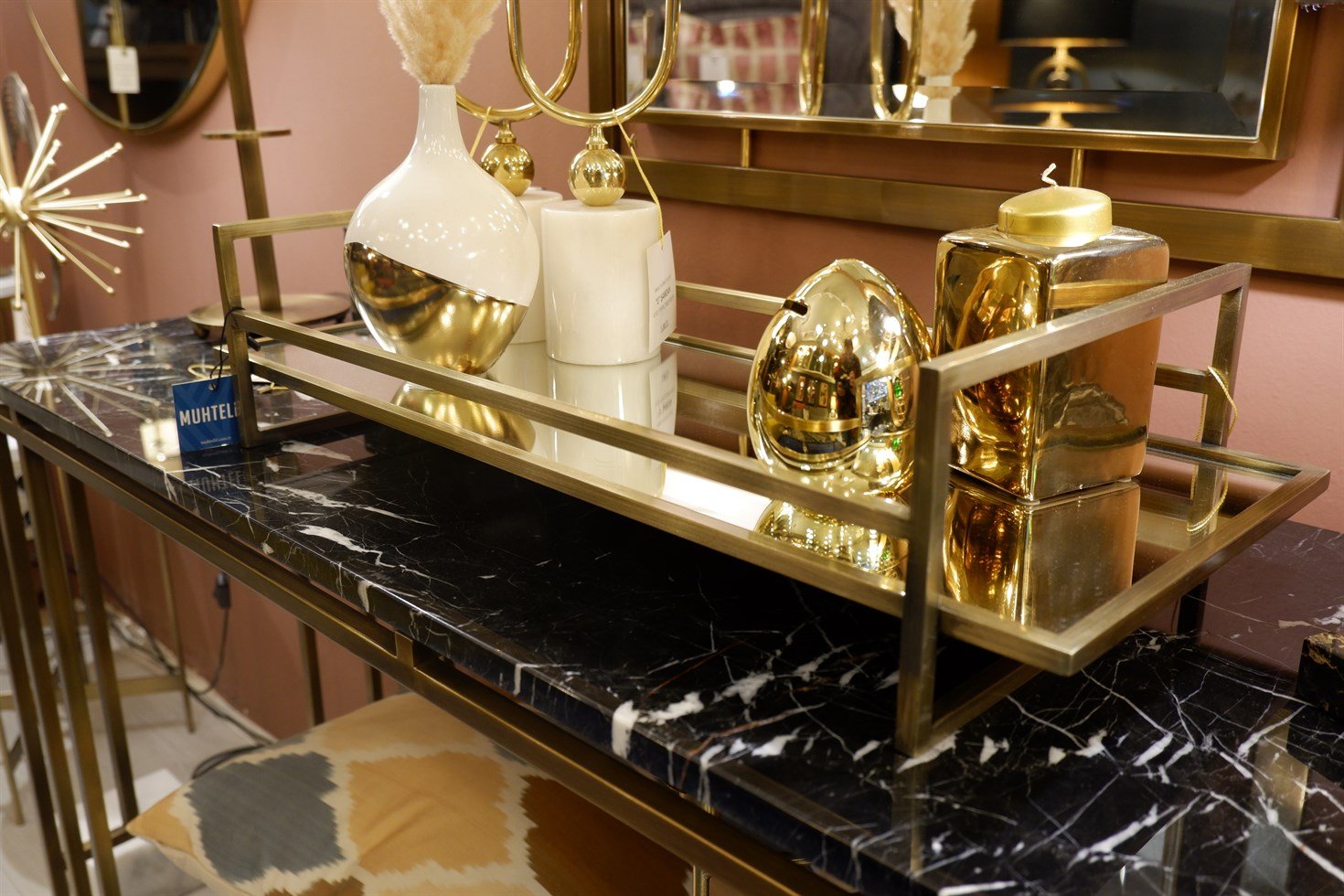 'Bronze' Dekoratif Tepsi Long