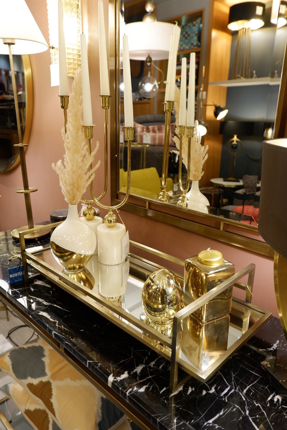 'Bronze' Dekoratif Tepsi Long