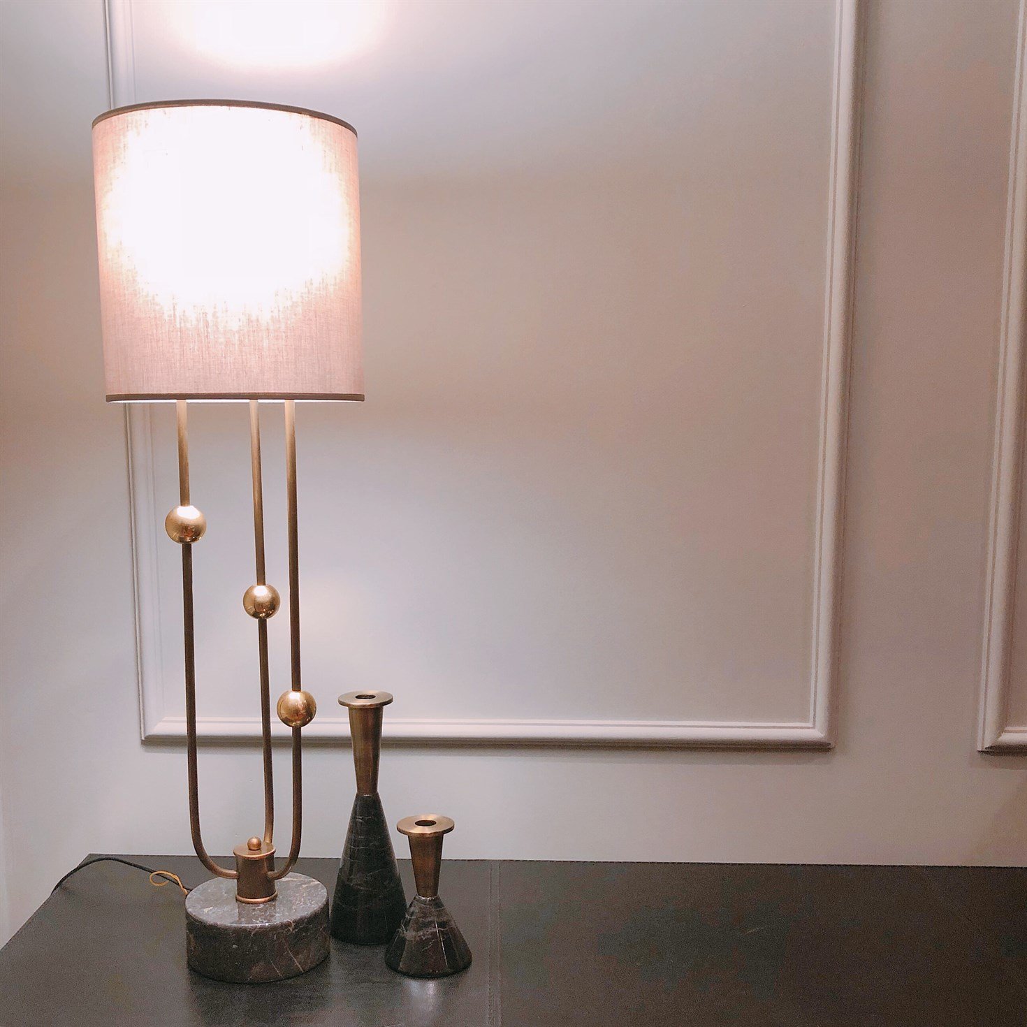 'Conic' Siyah Mermer Şamdan Set