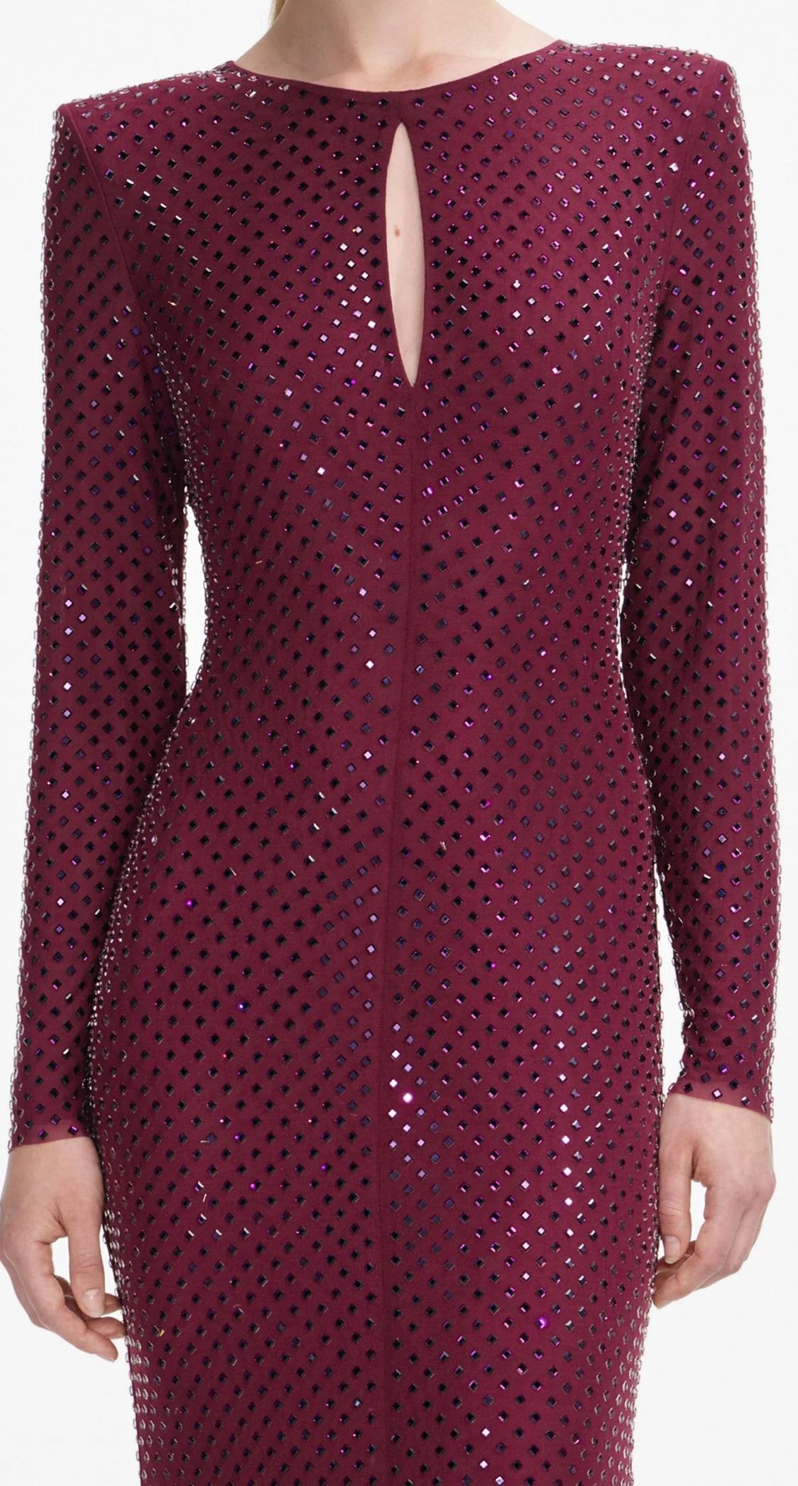 TASARIM BORDO TAŞLI MAXİ ELBİSE
