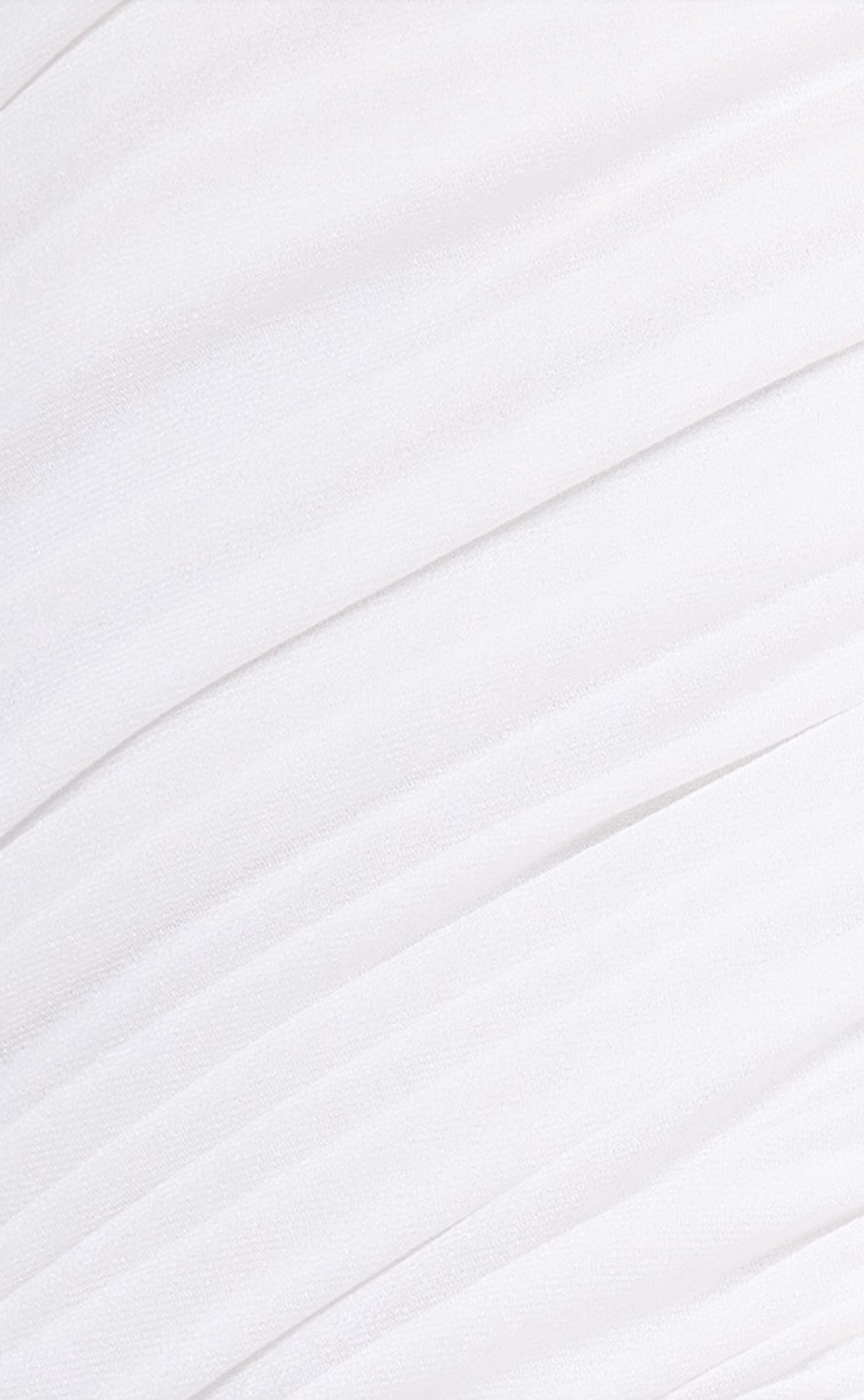 TASARIM DRAPE DETAYLI OMUZLARI AÇIK BEYAZ MİNİ ELBİSE