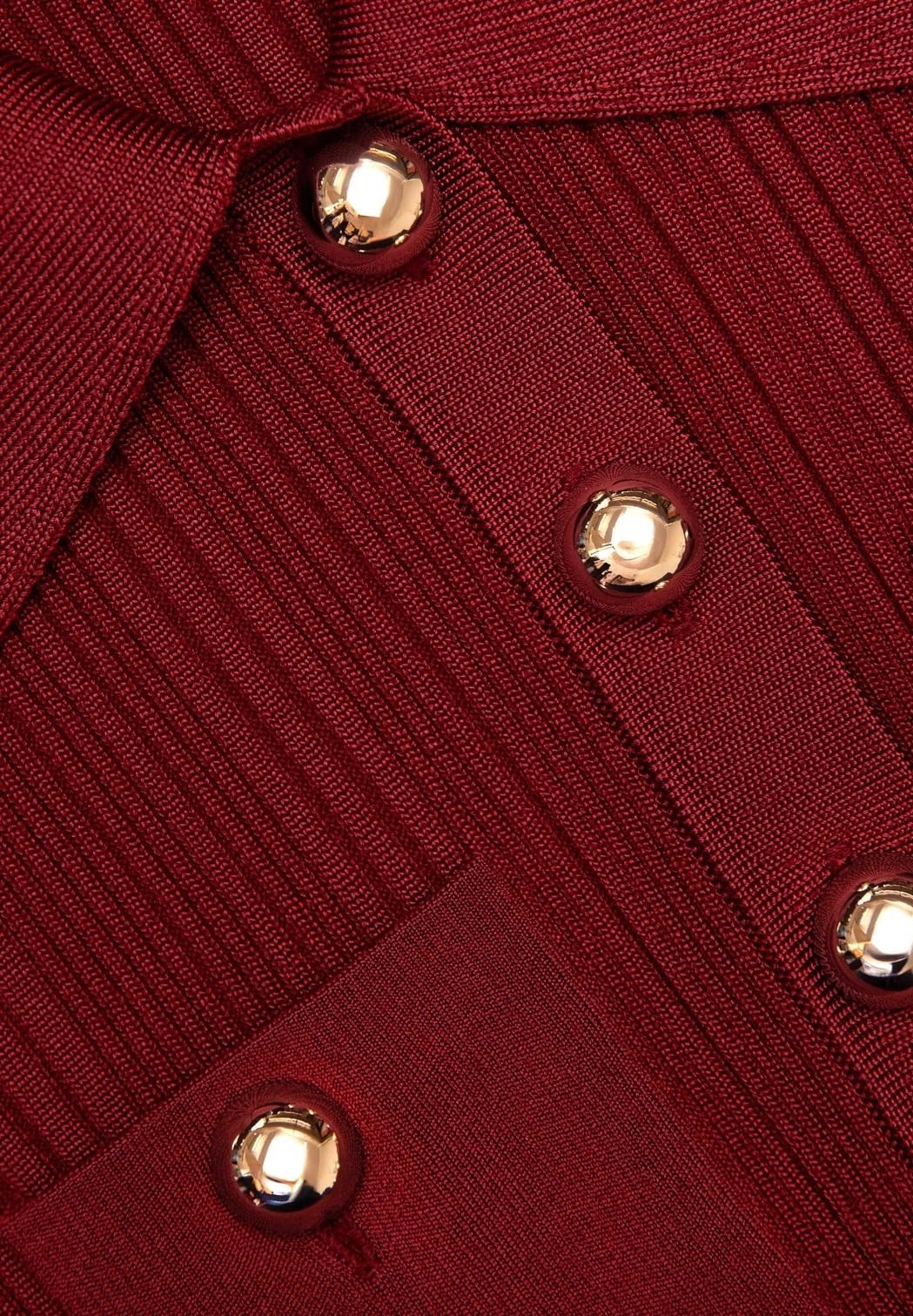 TASARIM GOLD DÜĞMELİ PEPLUM DETAYLI MİDİ TRİKO ELBİSE