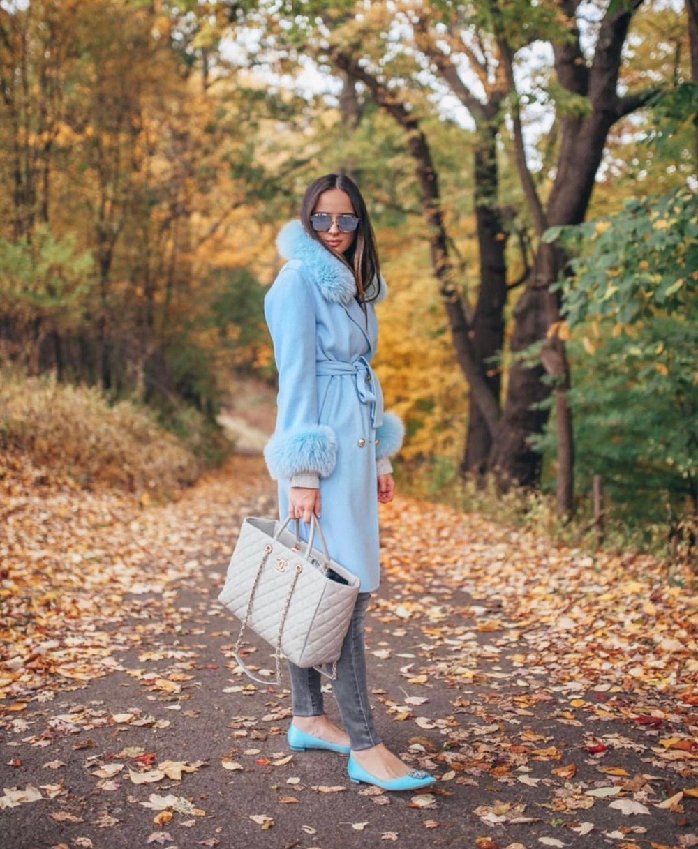 WOOL CASHMERE COAT BLUE
