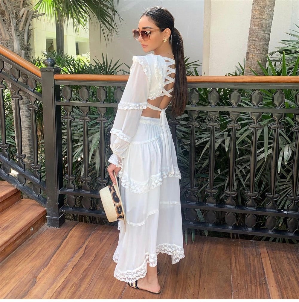 PLEATED CHIFFON MIDI DRESS 