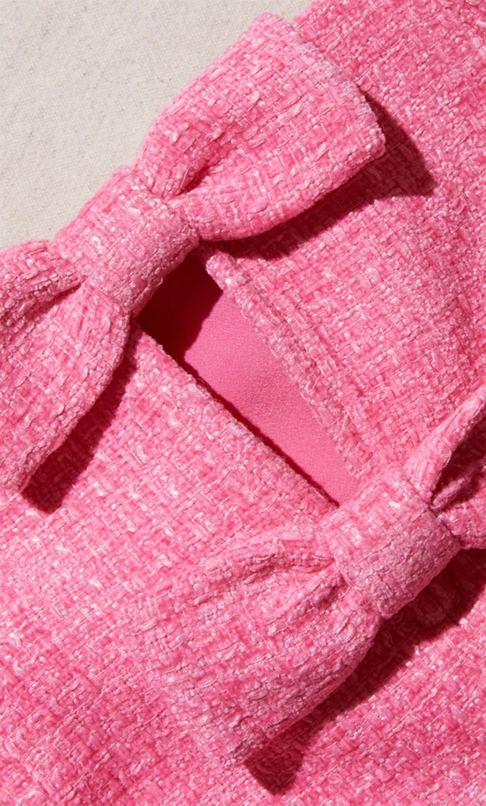 TASARIM PEMBE MİNİ ELBİSE