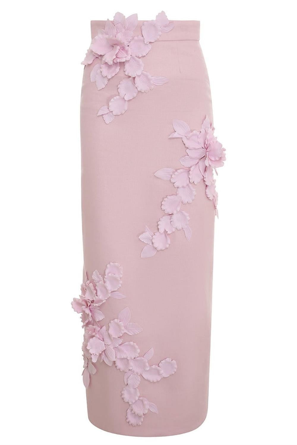 TASARIM PEMBE MİDİ ELBİSE