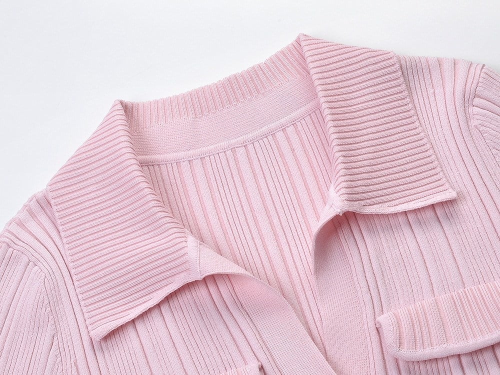 TASARIM TRİKO PEMBE MİNİ ELBİSE