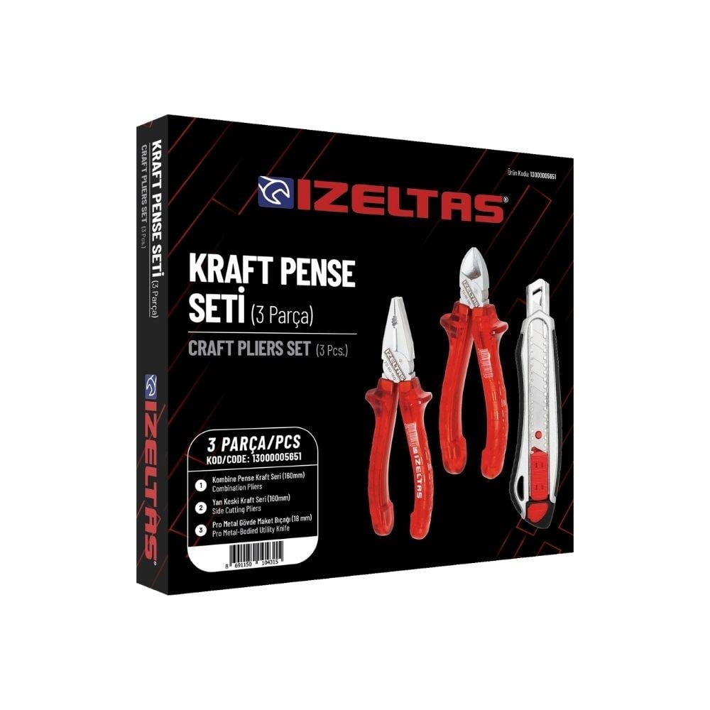 İzeltaş Kraft  Pense Set 160 mm 3 Lü