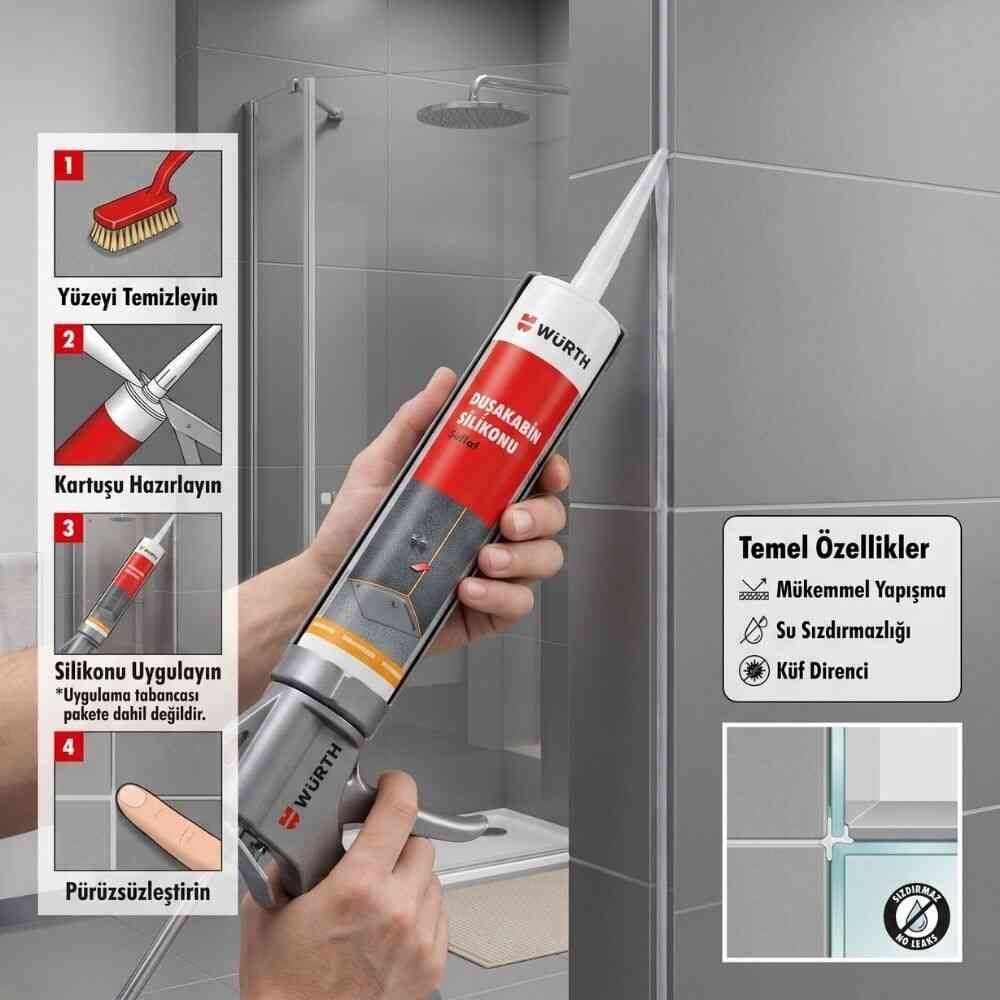Würth Duşakabin Silikonu Şeffaf 310 Ml
