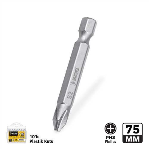 YILDIZ UÇLU BİTS S2 PH2*75mm Sand-Pro Series