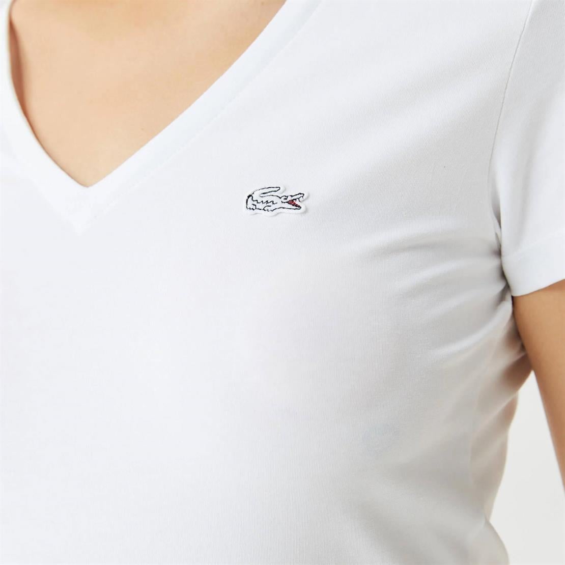 Lacoste Lacoste Kadın Slim Fit V Yaka T-Shirt