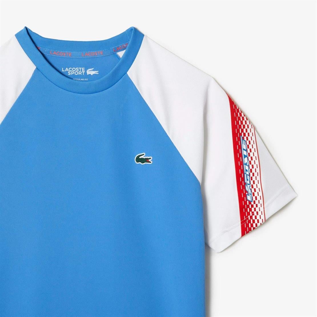 Lacoste Lacoste SPORT Erkek Regular Fit Bisiklet Yaka Renk Bloklu Mavi T-Shirt