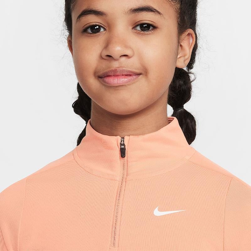 NikeNike Dri-FIT Uzun Kollu Yarım Fermuarlı Kız Çocuk Antrenman Üstü