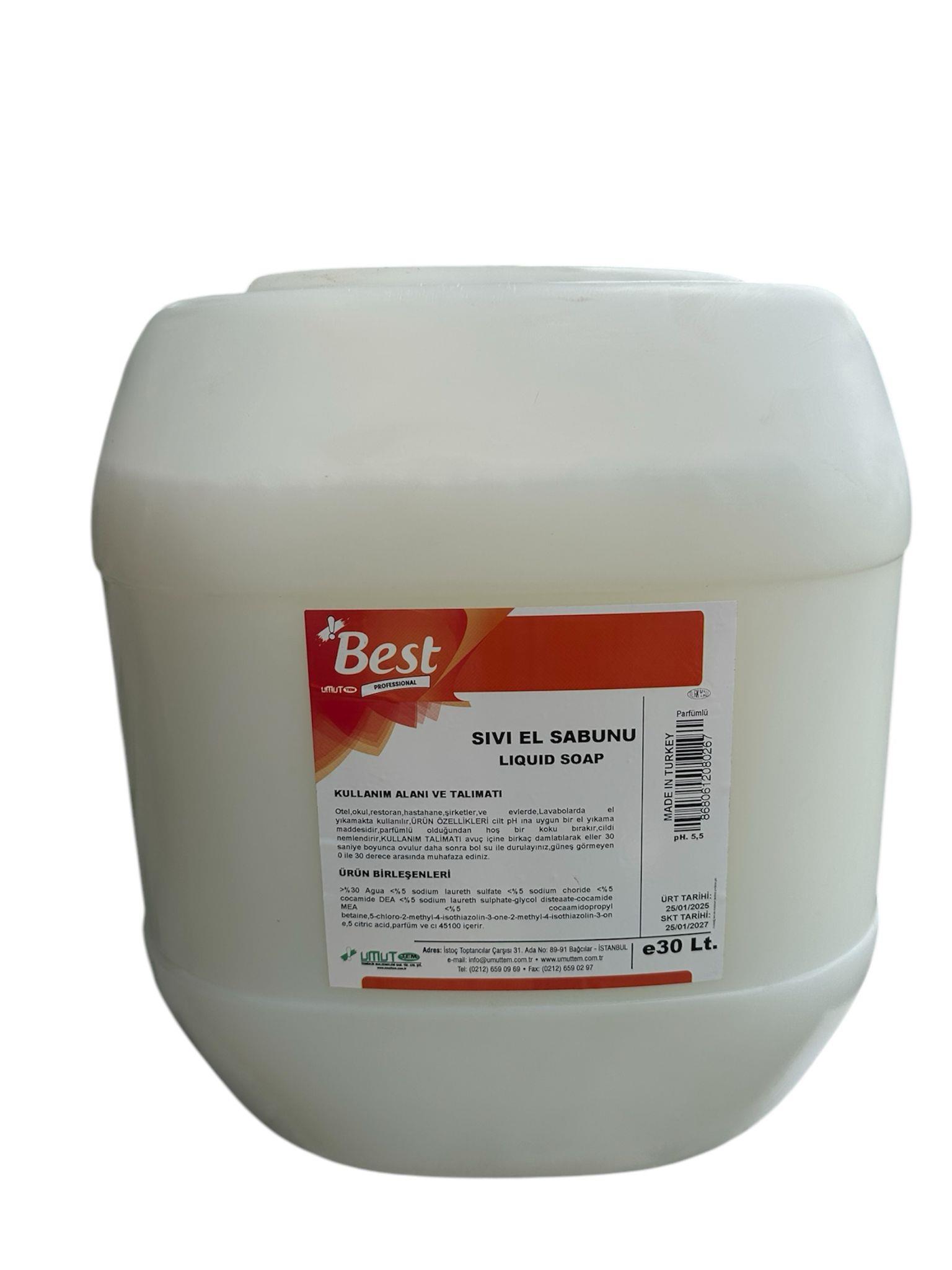 Best Sıvı El Yıkama Sabunu 30 Lt Hindistan Cevizli