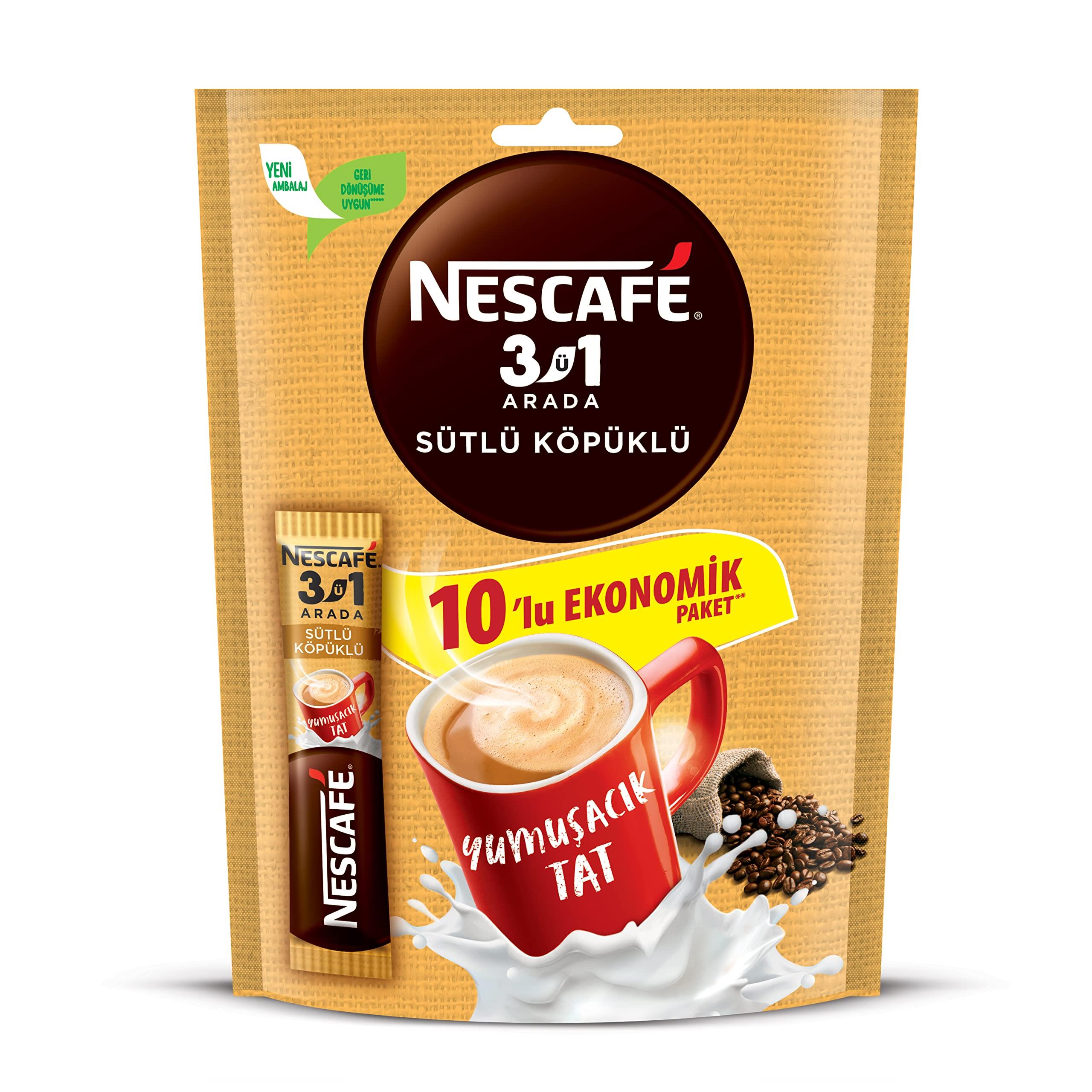 Nescafe 3'ü 1 Arada Sütlü Köpüklü 17,5 Gr 10'lu