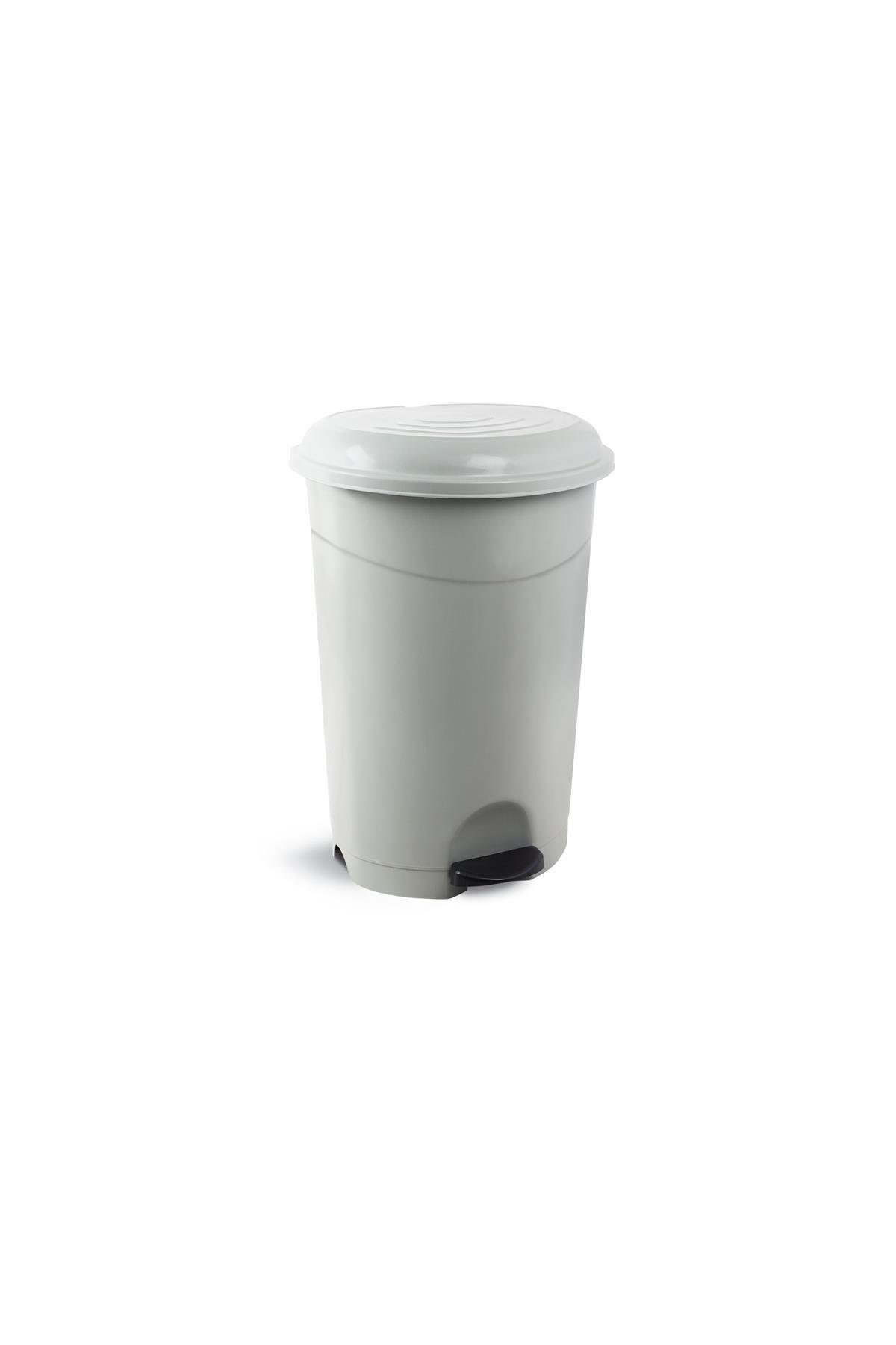 Plastik Pedallı Çöp Kovası Gri