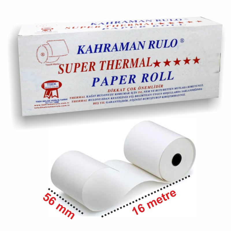 Termal Pos Rulosu 56mm 16 mt 16 ' lı
