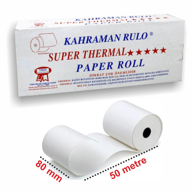 Termal Pos Rulosu 80mm x 50 mt 10 ' lu