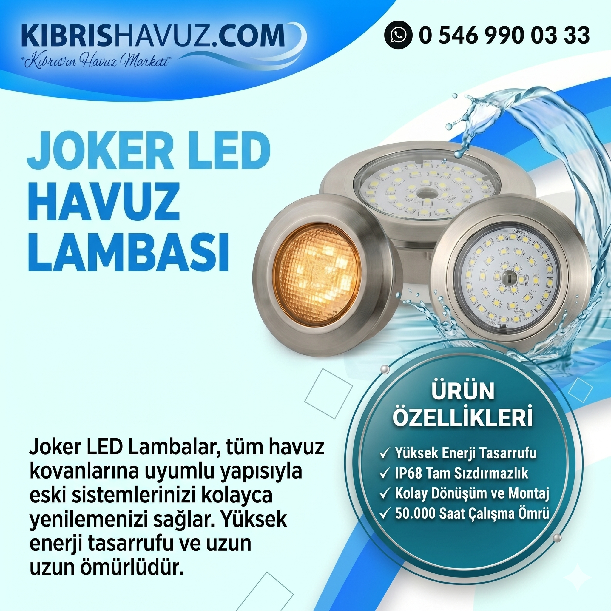 Joker Led Lamba - Tüm Havuz Lambalarına Uyumlu  | Havuz Lambaları | 