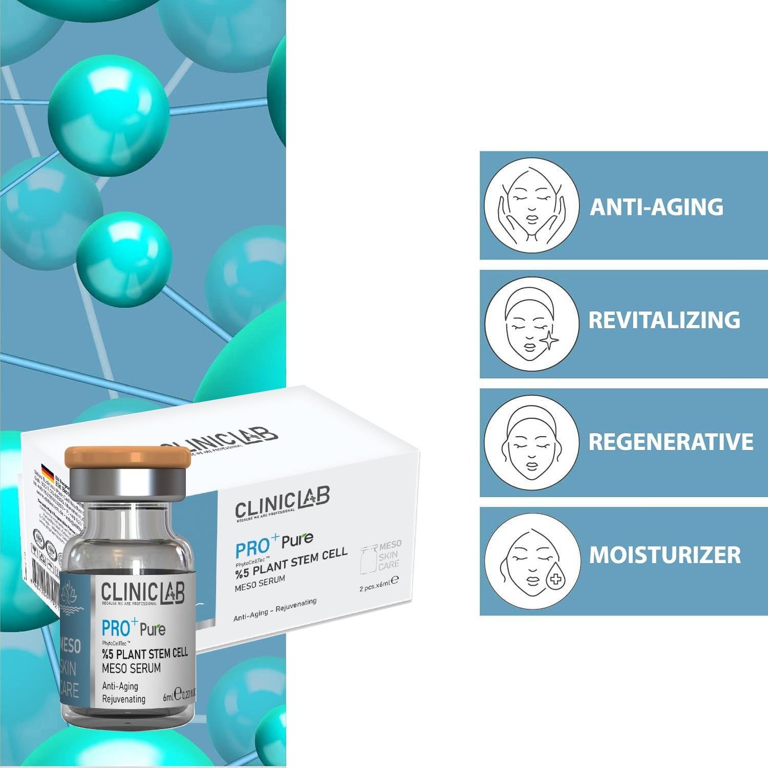 Cliniclab Pro+ Pure %5 Plant Stem Cell Meso Serum 6 mL x 2 pcs  