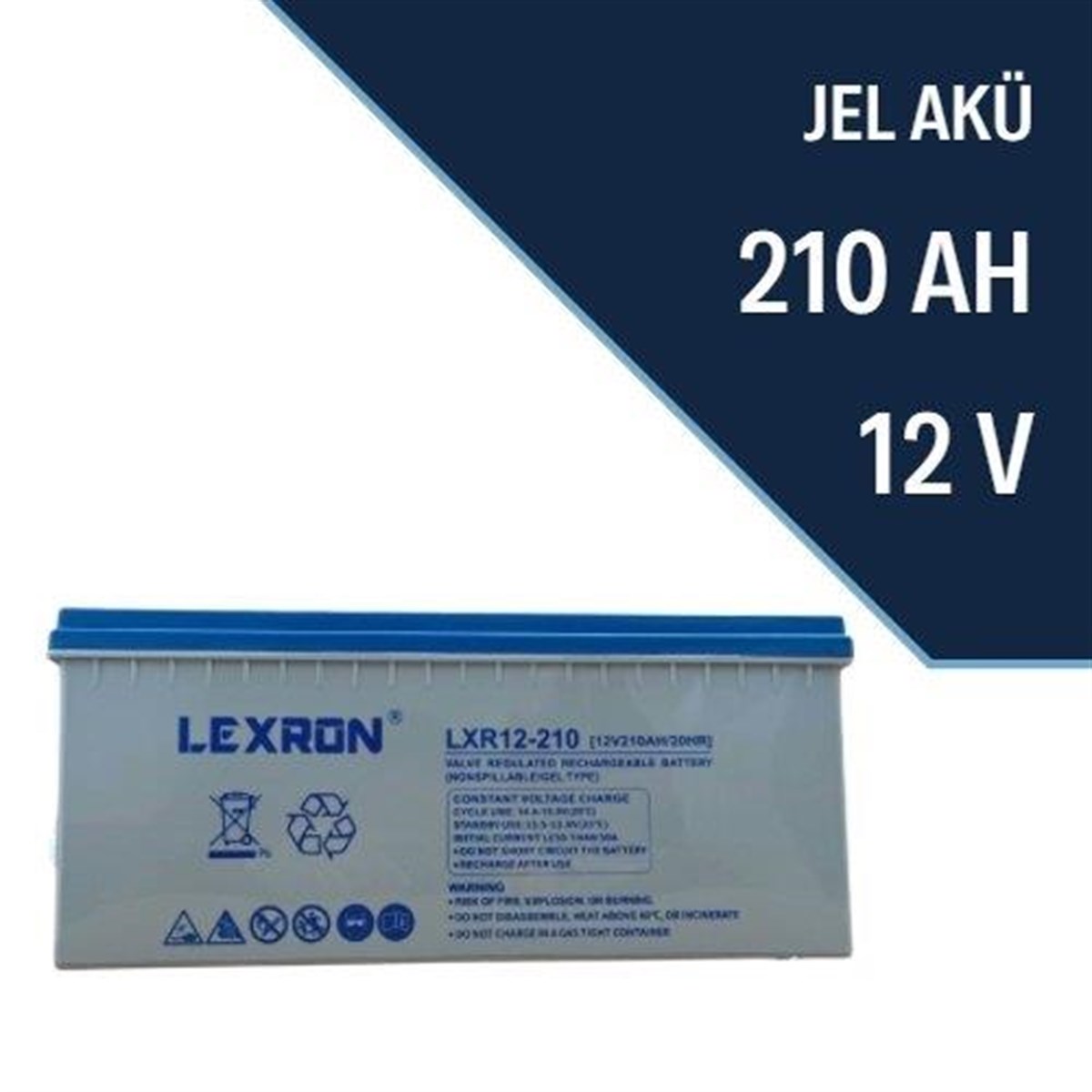 Akü, 12V 210Ah Jel Akü (Çin Malı)