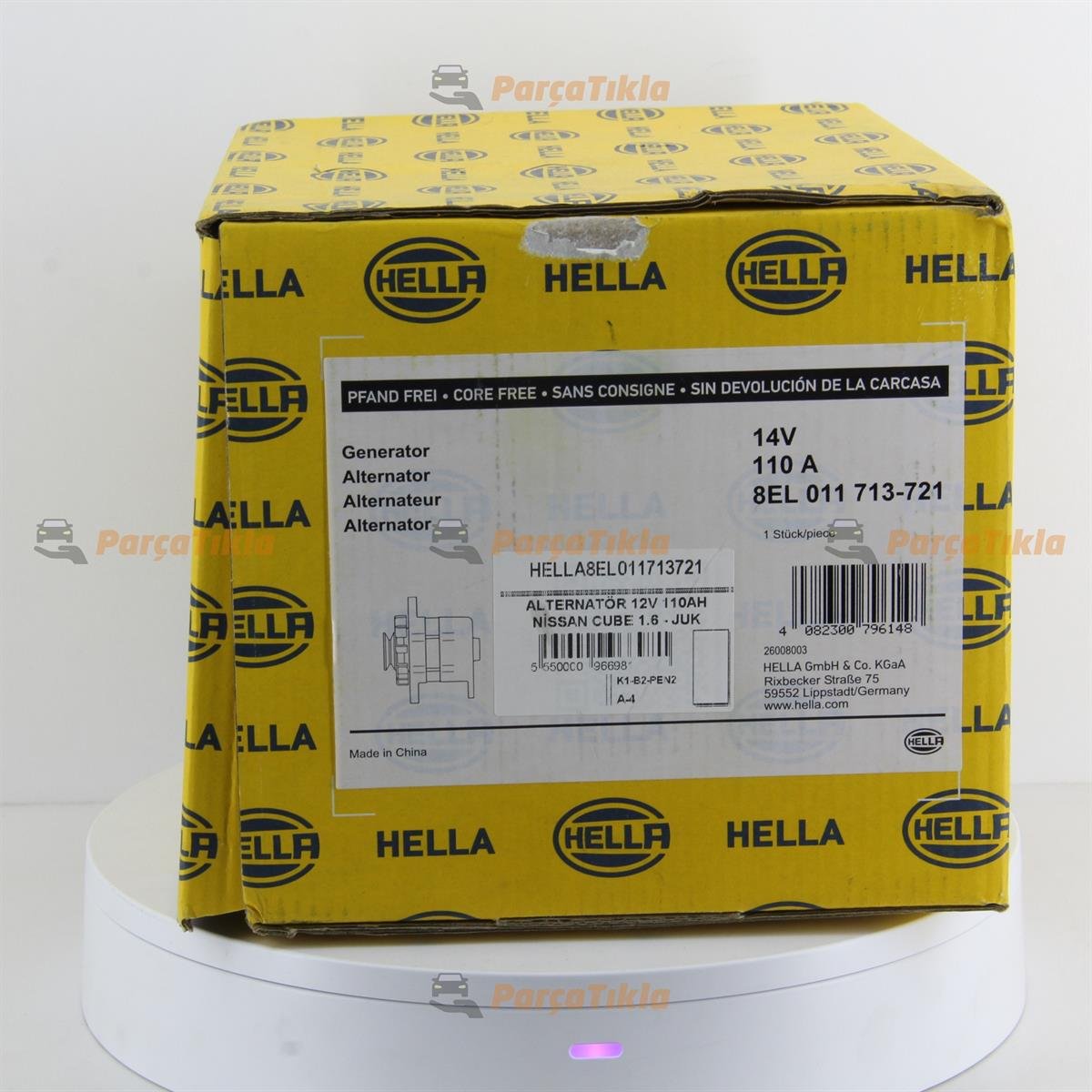 Alternatör 12V 110Ah Nissan Cube 1 6 Juke 1 6 Hella 8El011713721 Alt5382 A2tj1291 A02tj1291 A002tj1291 | Hella 8El011713721