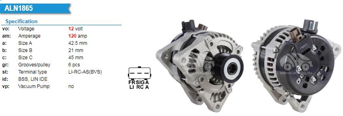 ALTERNATÖR 12V 150AH FORD FOCUS C MAX VOLVO C30 S40 V50 N. DENSO TİPİ