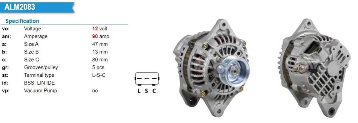 Alternatör 12V 75Ah Subaru Forester Impreza 