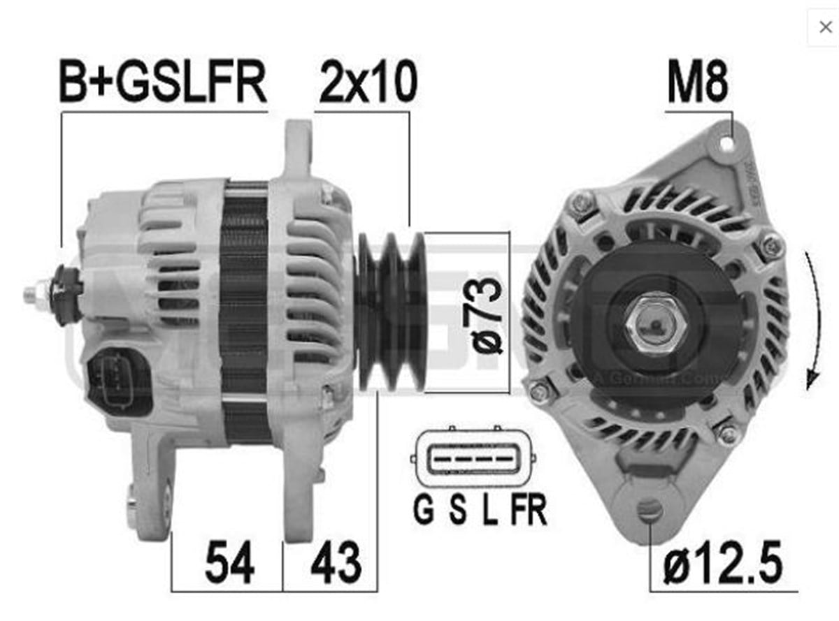 Alternatör 12V 90A Mıtsubıshı L200 Pıckup 2012 > Vakumsuz Kasnağı Cırcırlı Wın 11556