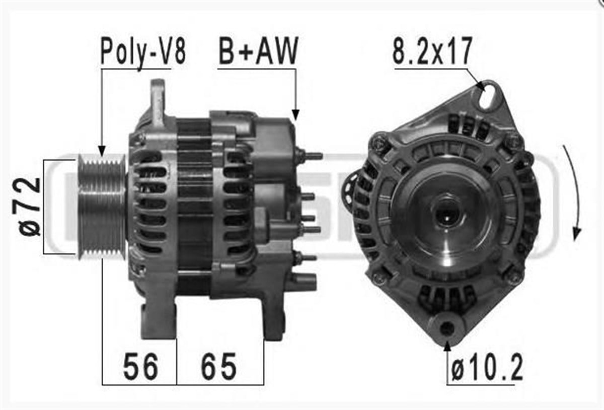 Alternatör 24V 80Ah Ford Cargo Mits Tip Alt702 20385N