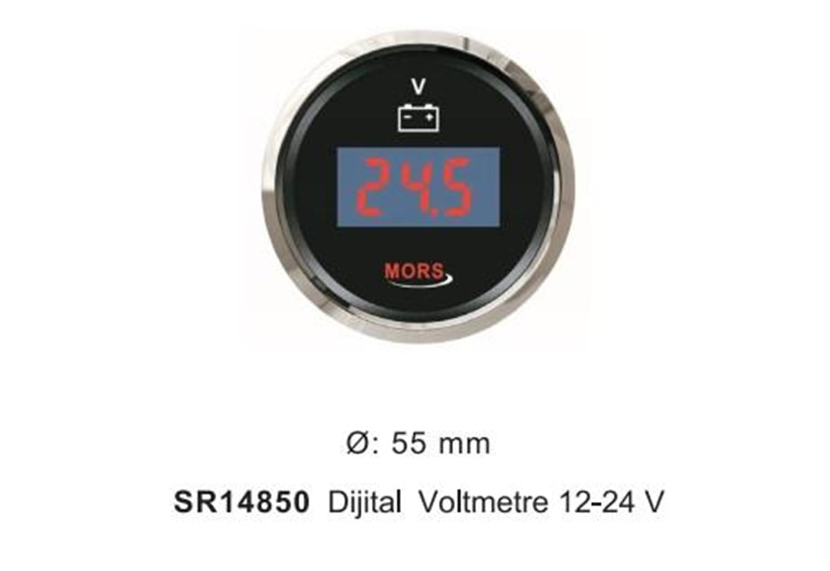 Dijital Voltmetre 12 24V Siyah Mors Sr14850