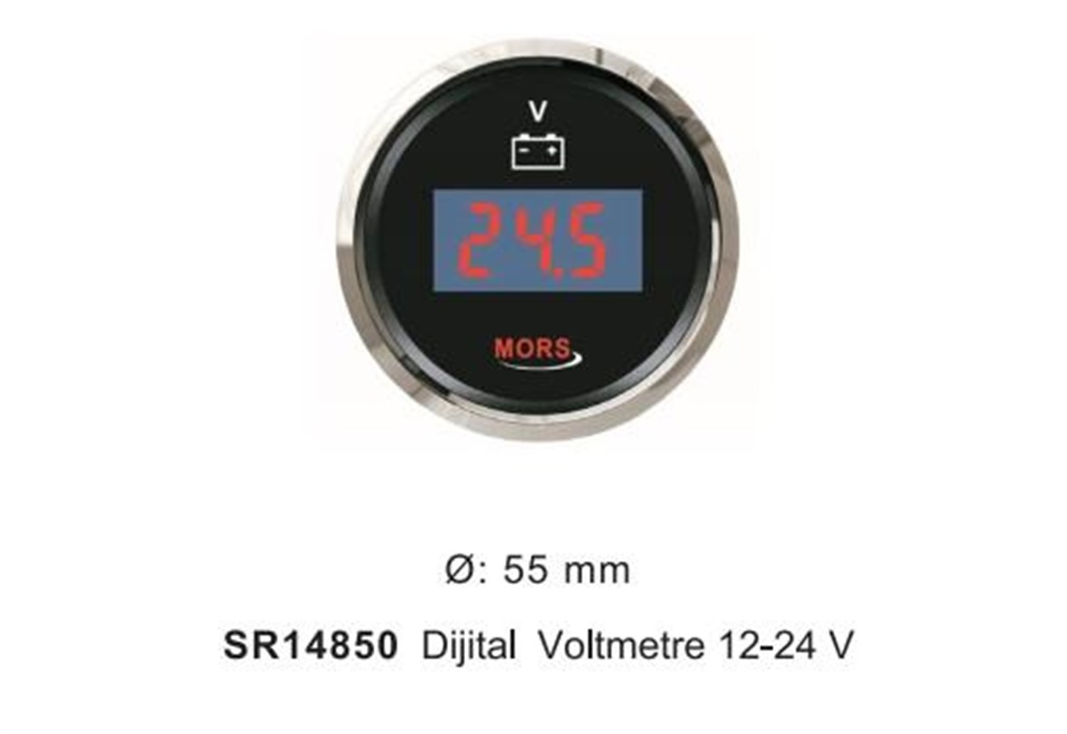 Dijital Voltmetre 12 24V Siyah Mors Sr14850