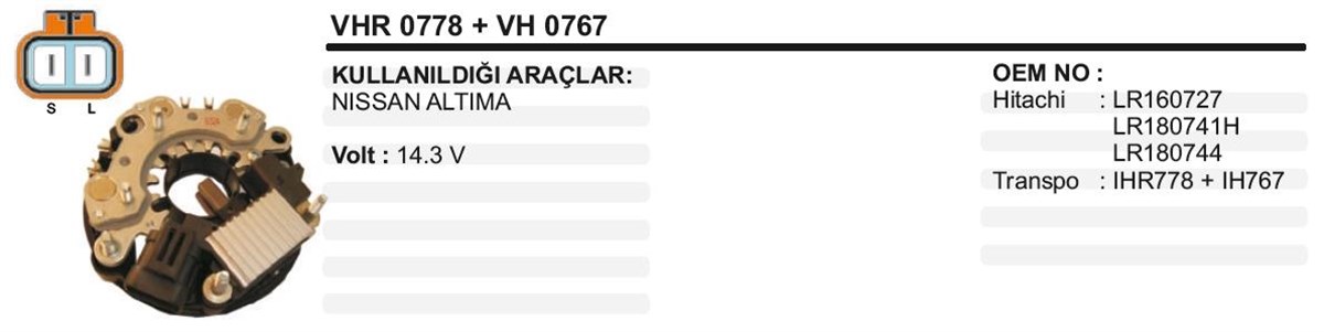 Diyot Tablası+Konjektör 12V Mazda Nissan Ym
